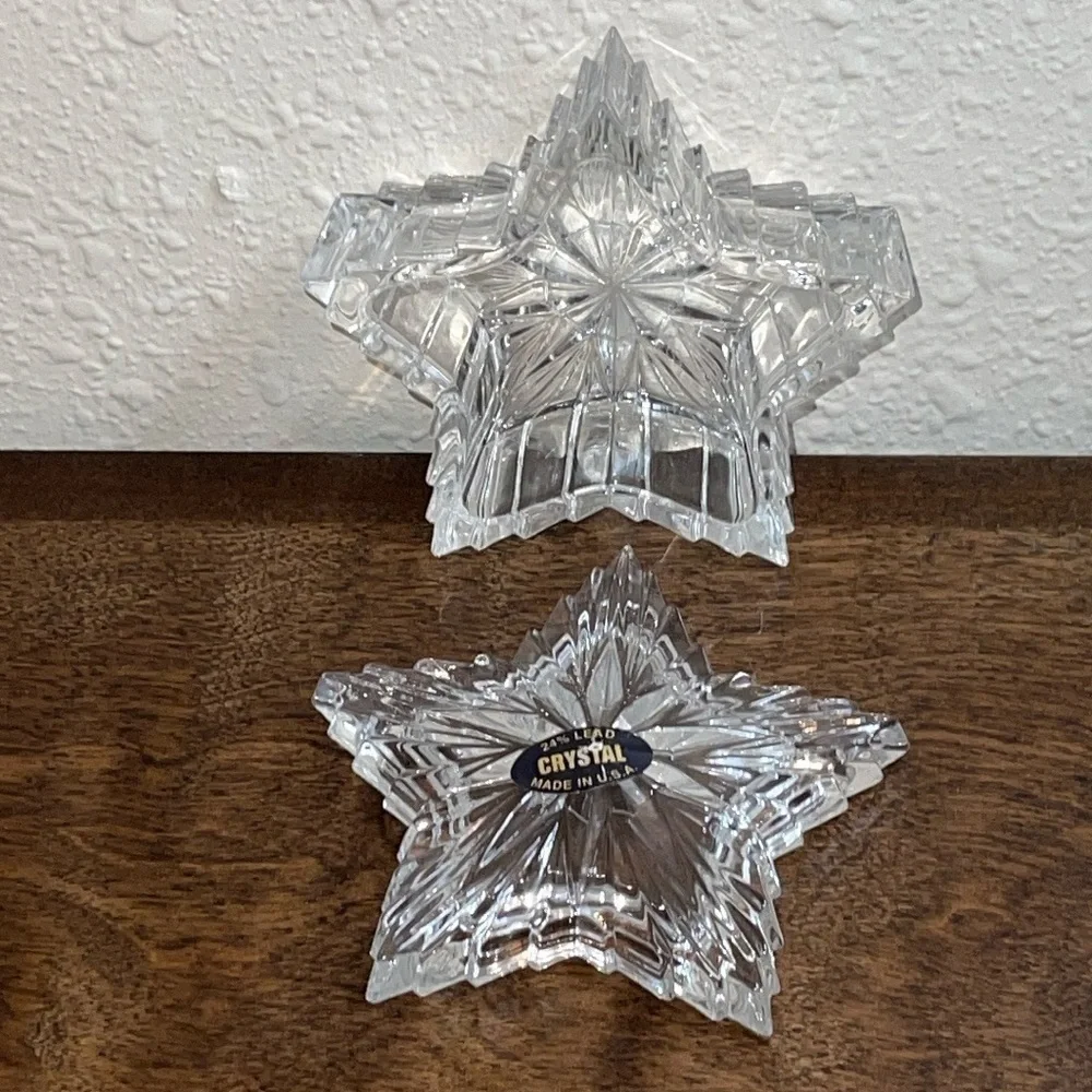 24% Lead Crystal Star Jewelry Holder or/ small items storage